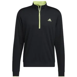 adidas Lightweight 1/4 Zip Pullover - Black/Pulse Lime