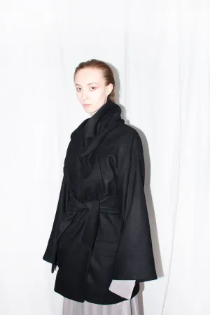 Black Oversized Shawl Jacket