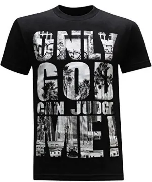 CALIFORNIA REPUBLIC ONLY GOD CAN JUDGE ME MEN'S T-SHIRT - (BLACK) - LARGE