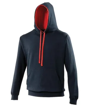 CONTRAST HOODY JH003-NAVY RED