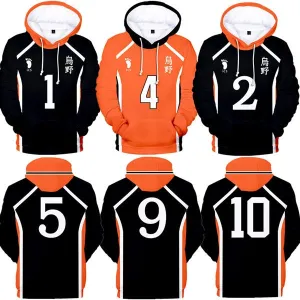 Haikyuu No. 10 Hinata Cosplay Costumes Jersey Hoodie