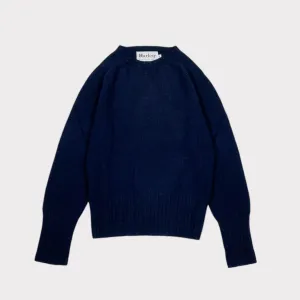 Harley of Scotland Super Fine Navy Lambswool Jumper