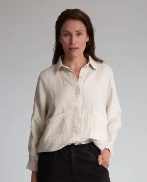 Jacqueline Linen Shirt In Bone