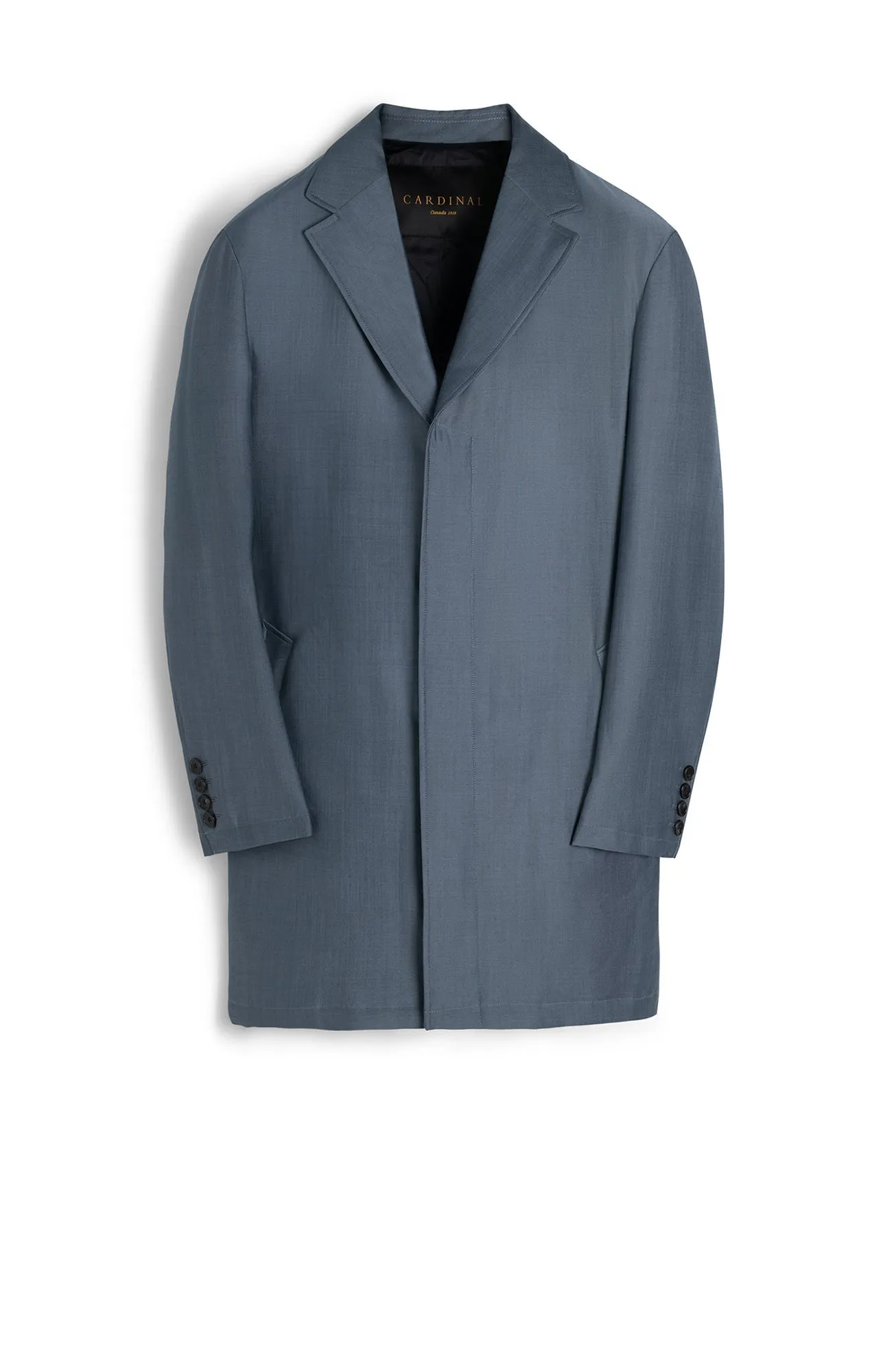 ONIX STEEL BLUE WOOL & MOHAIR TOPCOAT