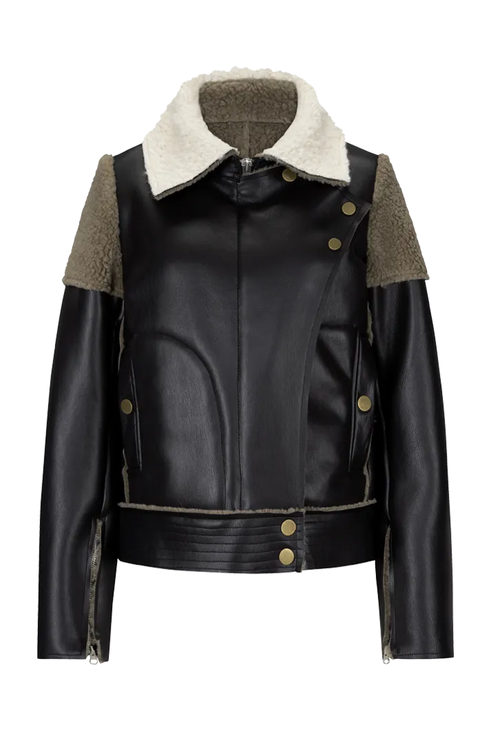 Oversized Vegan Leather Biker Jacket