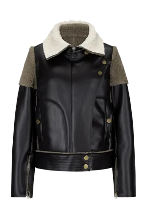 Oversized Vegan Leather Biker Jacket