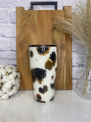 RTS 30oz Cow Hide Glitter Tumbler